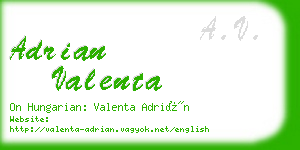 adrian valenta business card